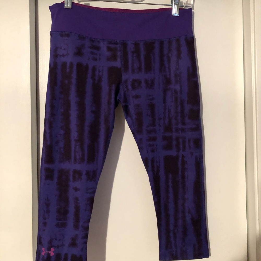 Under Armour cropped purple tie dye leggings